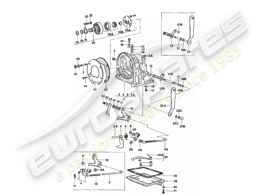 porsche 1981 (924) transmission case - automatic transmission parts diagram
