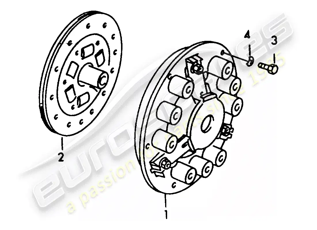 porsche 1954 (356/356a) clutch parts diagram