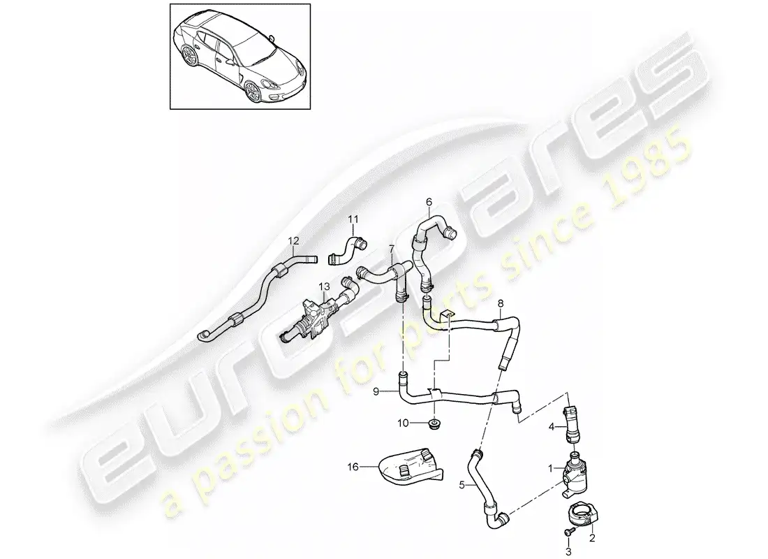 porsche 2014 (panamera 970) hot air line parts diagram