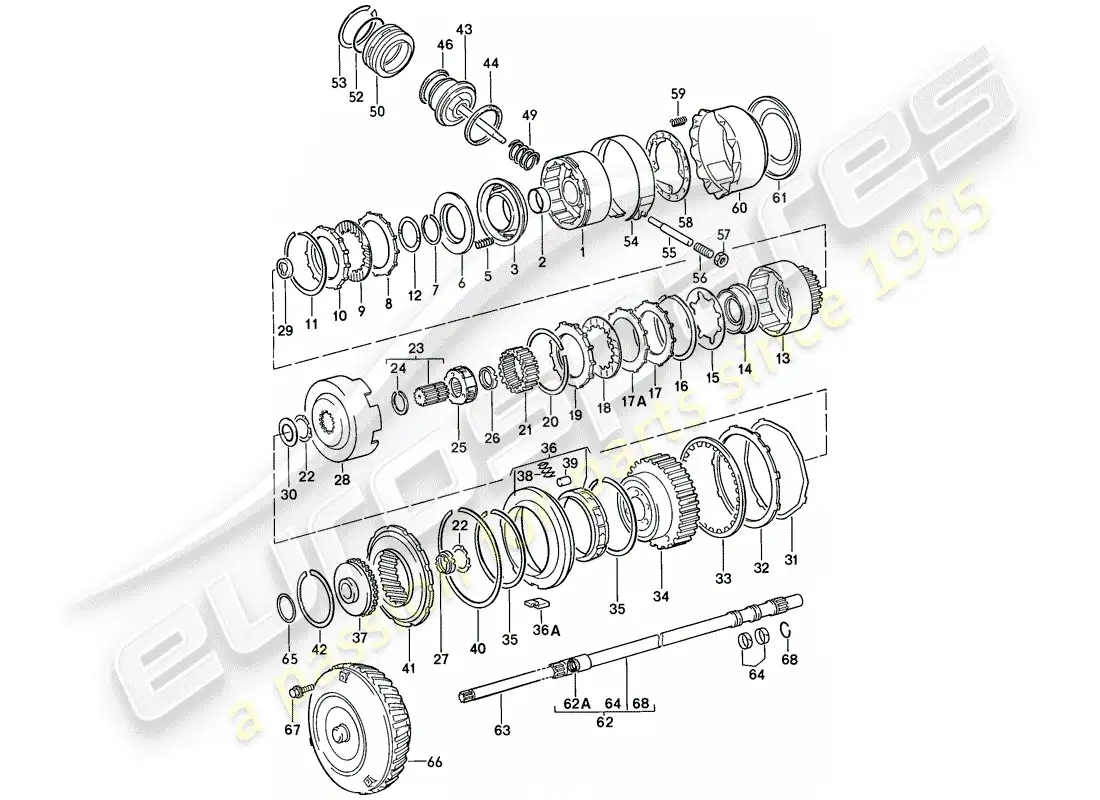 porsche 1987 (924s) transmission control - automatic transmission parts diagram