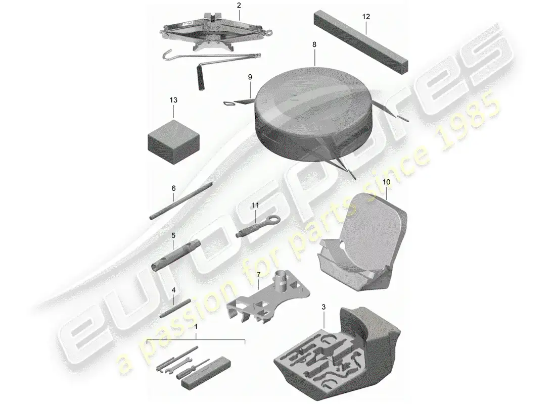 porsche 2016 (981 boxster) tool parts diagram