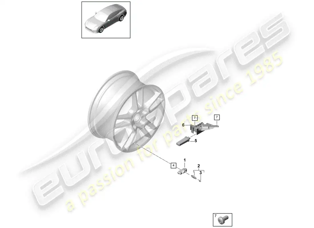 porsche 2020 (panamera 971-1) tire pressure control system parts diagram