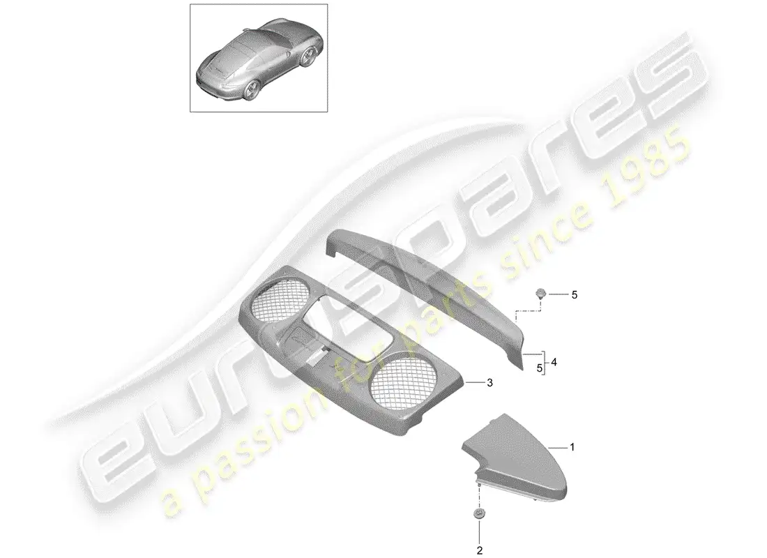 porsche 2012 (991-1) lining parts diagram