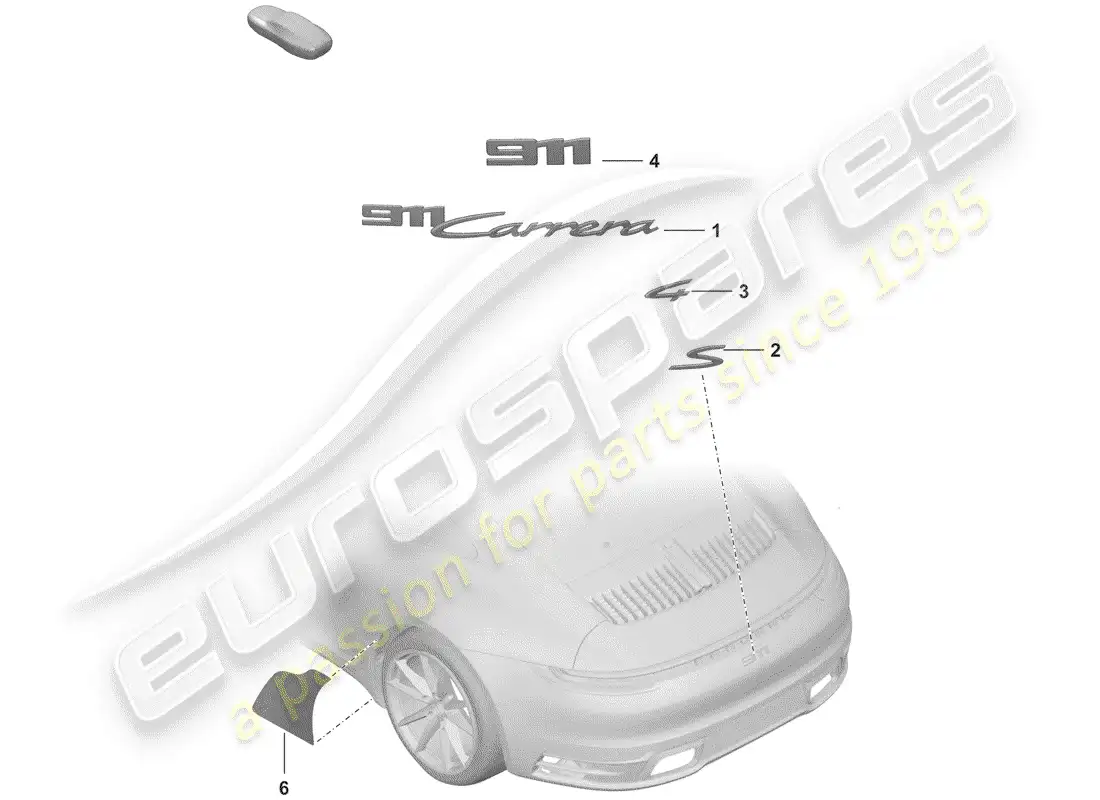 porsche 2020 (992-1) inscription parts diagram