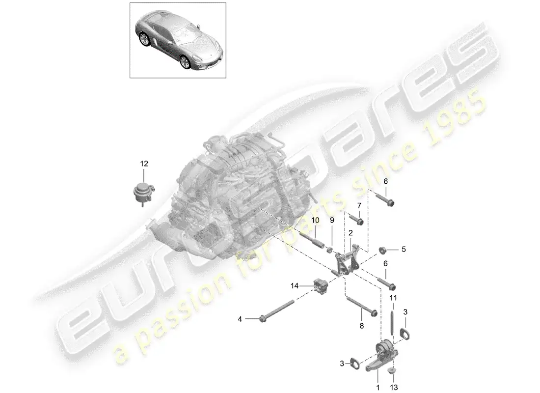 porsche 2015 (981 cayman) engine suspension parts diagram