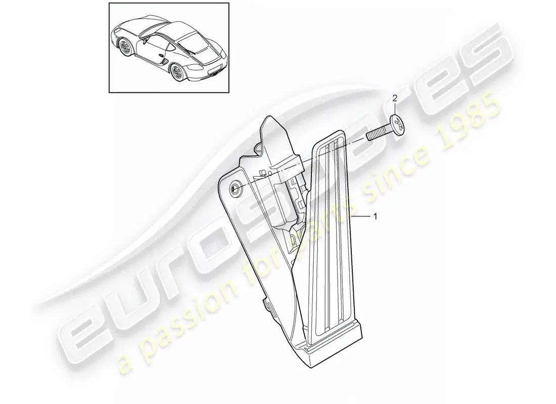 porsche 2012 (987 cayman) pedals parts diagram