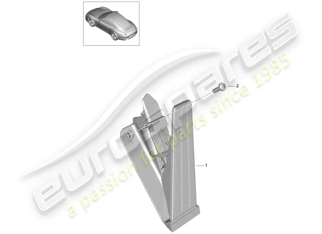 porsche 2016 (991-1) pedals parts diagram