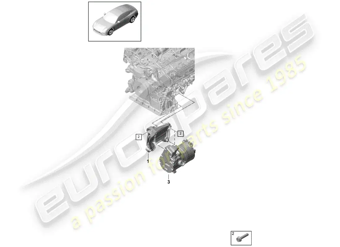 porsche 2020 (panamera 971-1) v-ribbed belt parts diagram