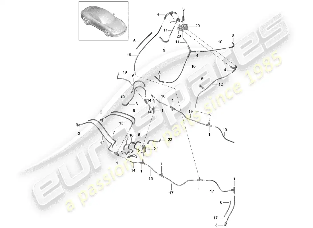 porsche 2015 (991-1) vacuum system parts diagram