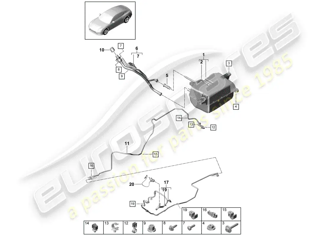 porsche 2019 (panamera 971-1) ex. emission control system parts diagram