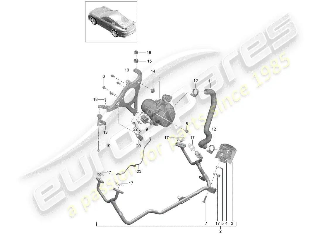 porsche 2020 (991-2 r/gt3/rs) secondary air pump parts diagram