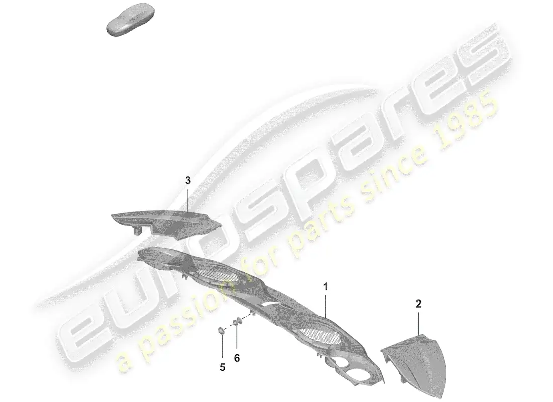 porsche 2019 (992-1) engine cover parts diagram