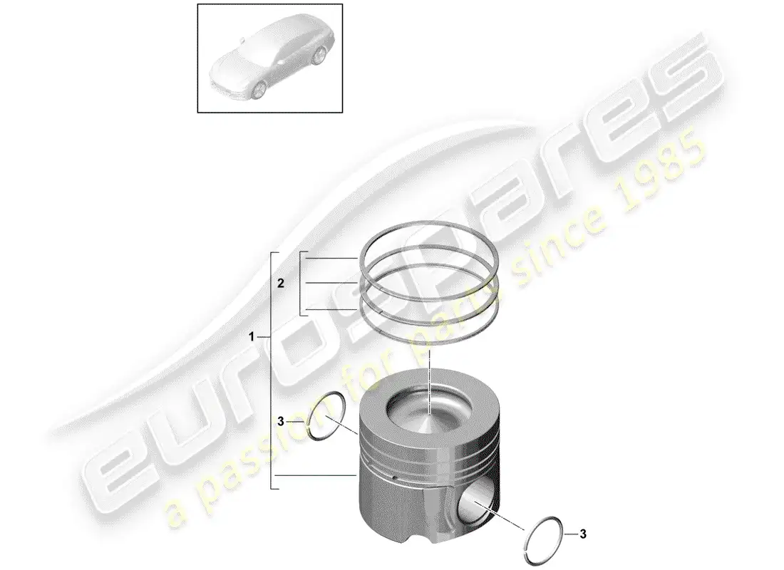 porsche 2020 (panamera 971-1) piston parts diagram