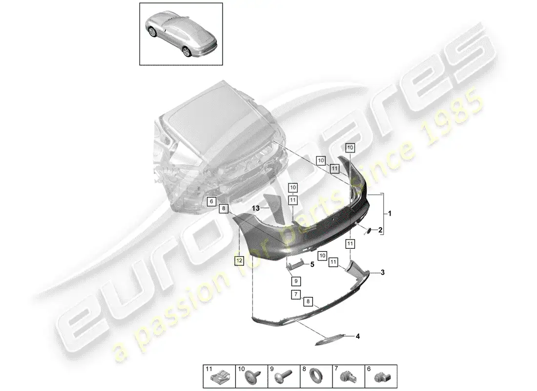porsche 2017 (panamera 971-1) bumper part diagram