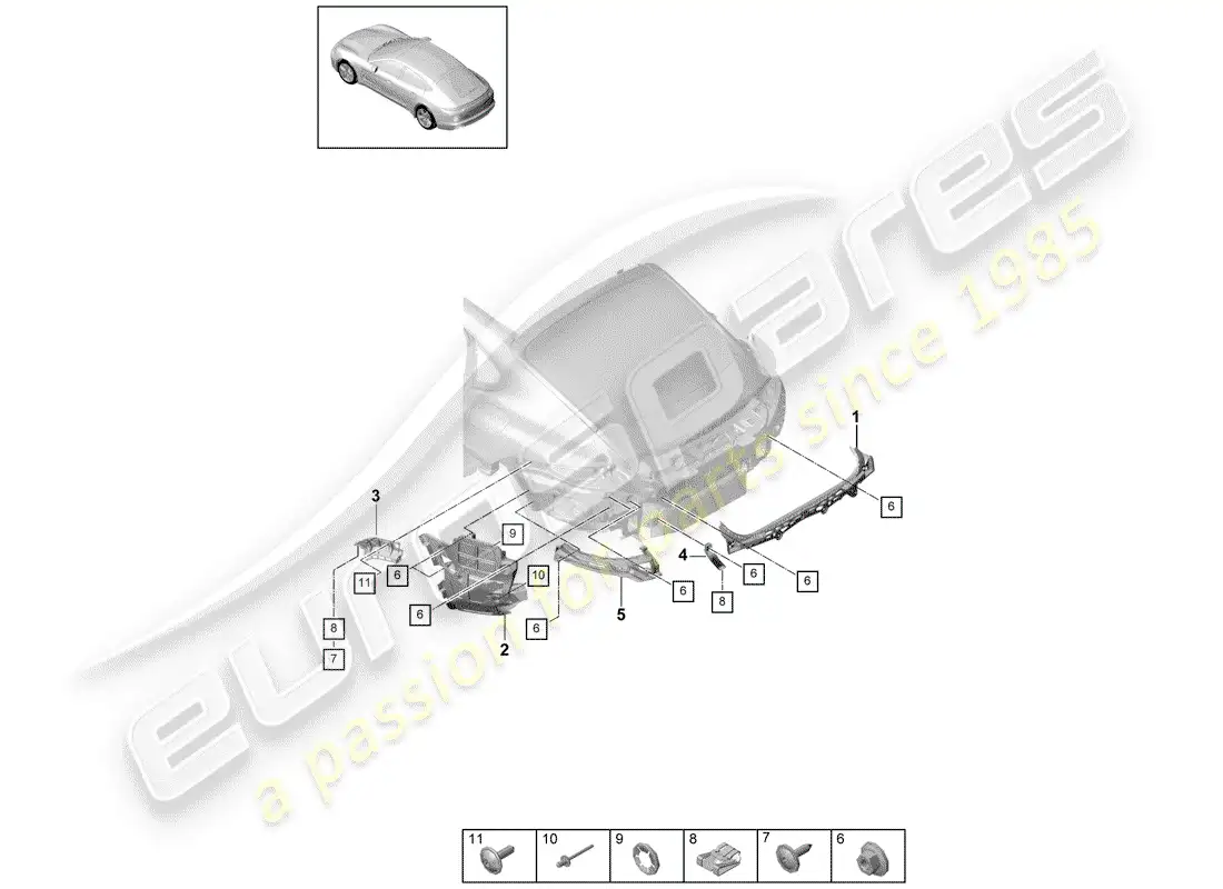 porsche 2017 (panamera 971-1) fasteners part diagram
