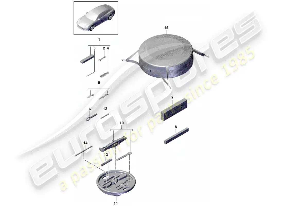 porsche 2019 (panamera 971-1) tool parts diagram