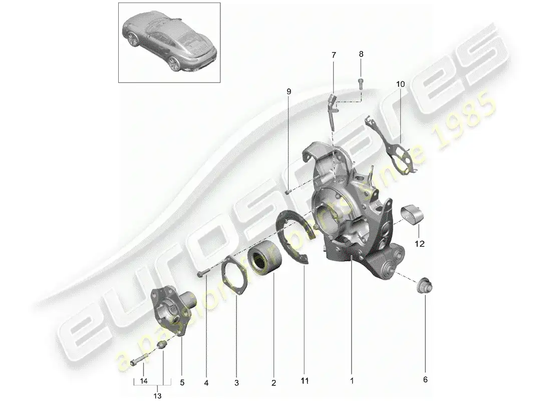 porsche 2015 (991-1 turbo) rear axle parts diagram