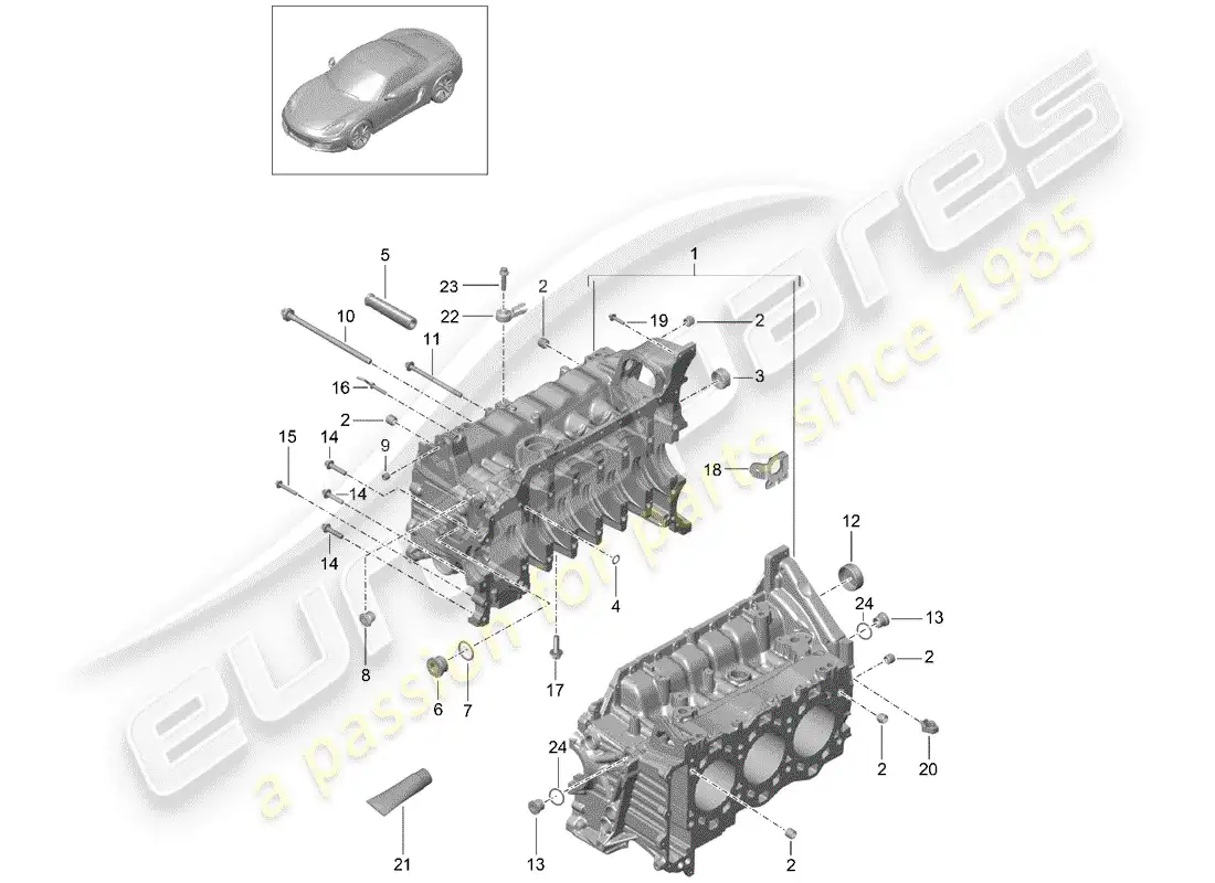 porsche 2016 (981 boxster) crankcase parts diagram