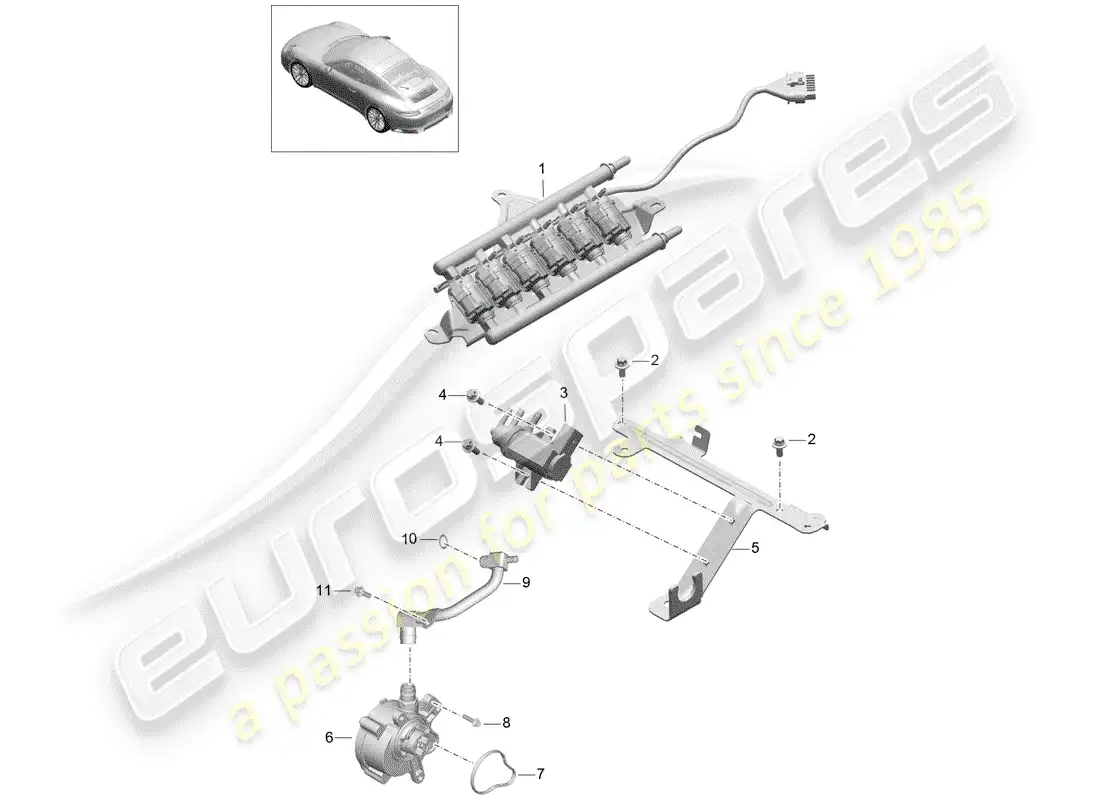porsche 2017 (991-2) vacuum system parts diagram