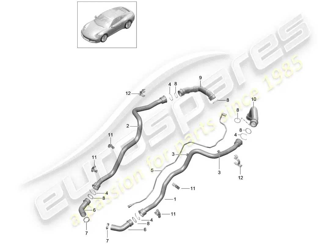 porsche 2017 (991-2) water cooling parts diagram