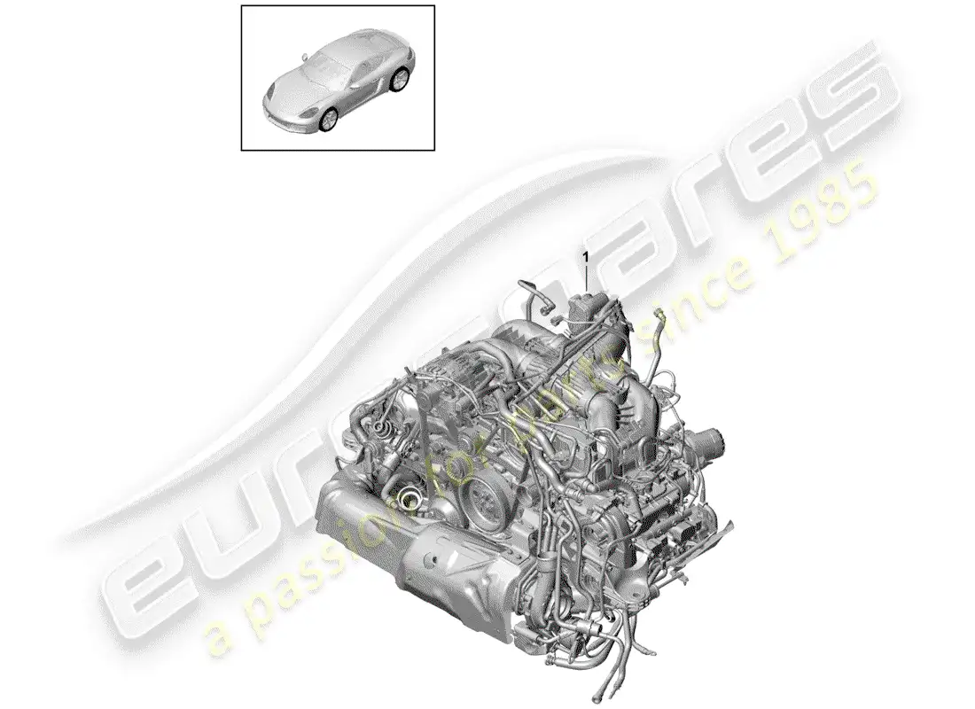 porsche 2020 (718 cayman) replacement engine parts diagram