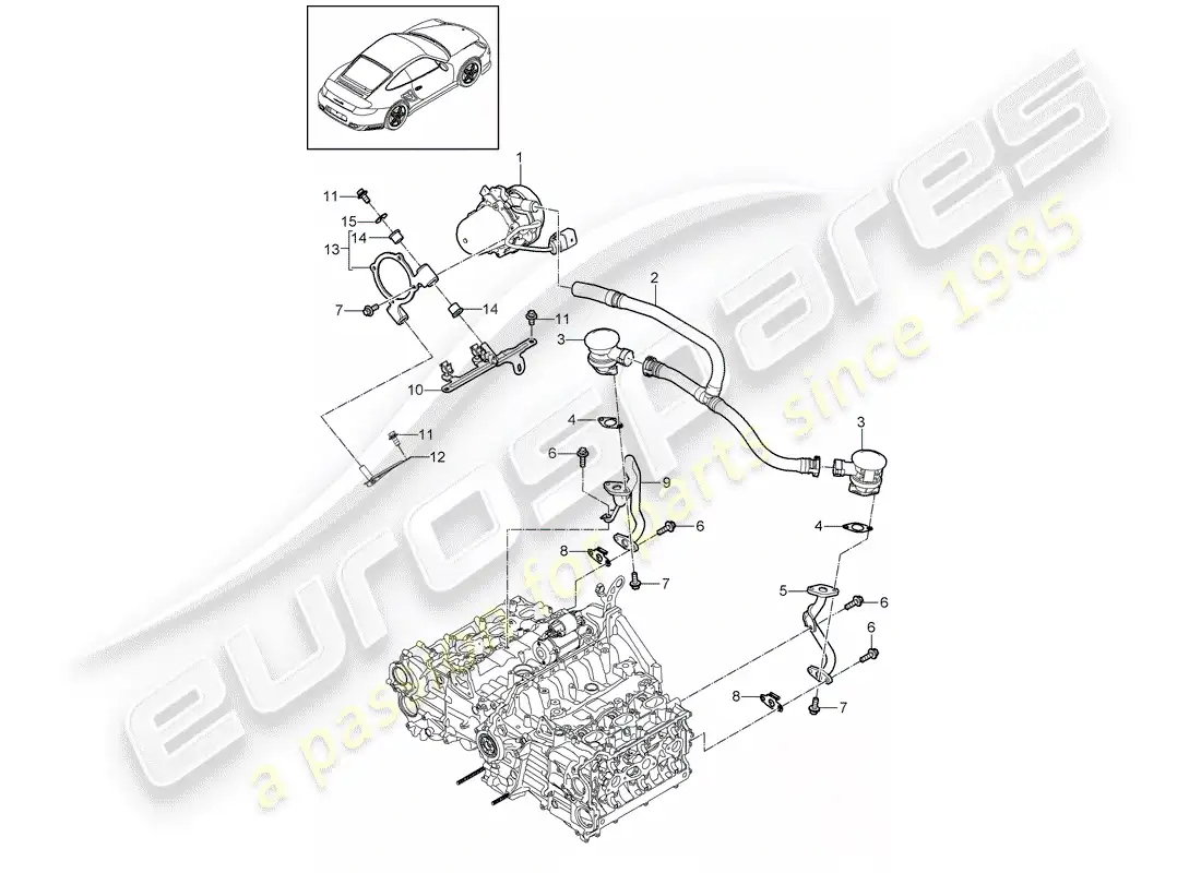 porsche 2011 (997-2 turbo / gt2 rs) exhaust emission control sys- parts diagram
