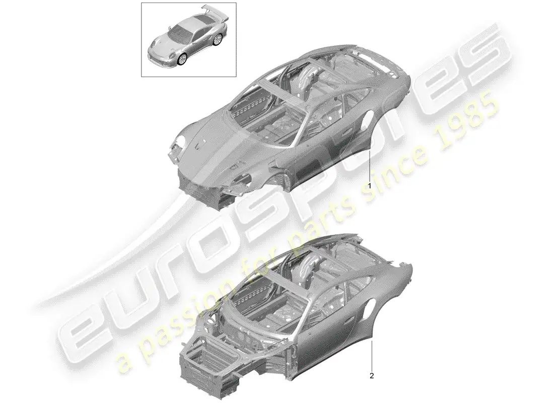 porsche 2015 (991-1 turbo) car body parts diagram