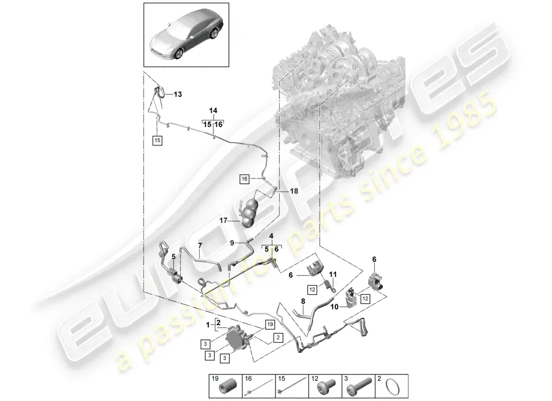 porsche 2020 (panamera 971-1) vacuum system parts diagram