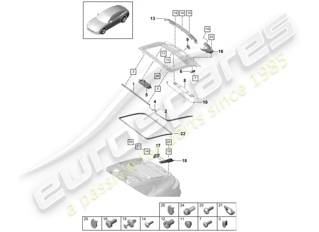 porsche 2020 (panamera 971-1) gaskets parts diagram
