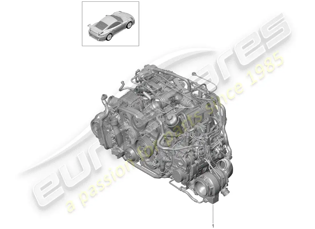 porsche 2016 (991-1 turbo) replacement engine parts diagram