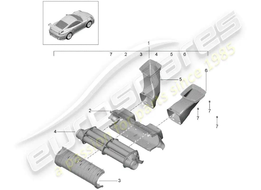porsche 2016 (991-1 turbo) air cleaner parts diagram