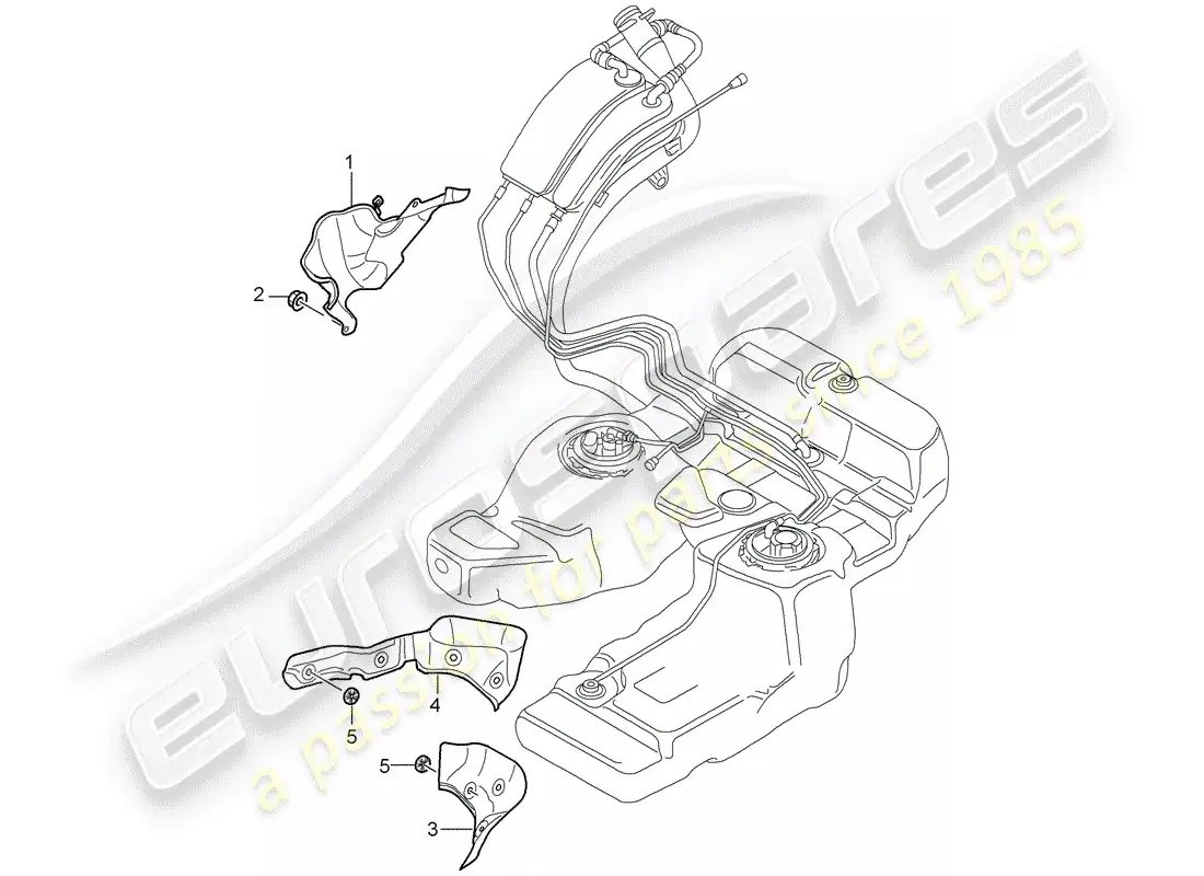 porsche 2007 (cayenne e1 9pa) fuel tank parts diagram