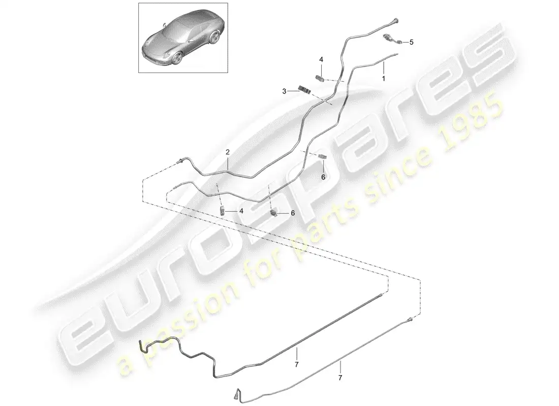 porsche 2015 (991-1) fuel system parts diagram