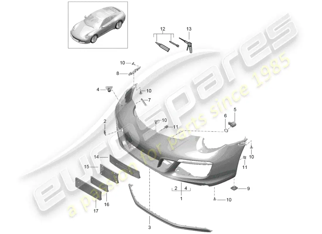 porsche 2017 (991-2) bumper parts diagram