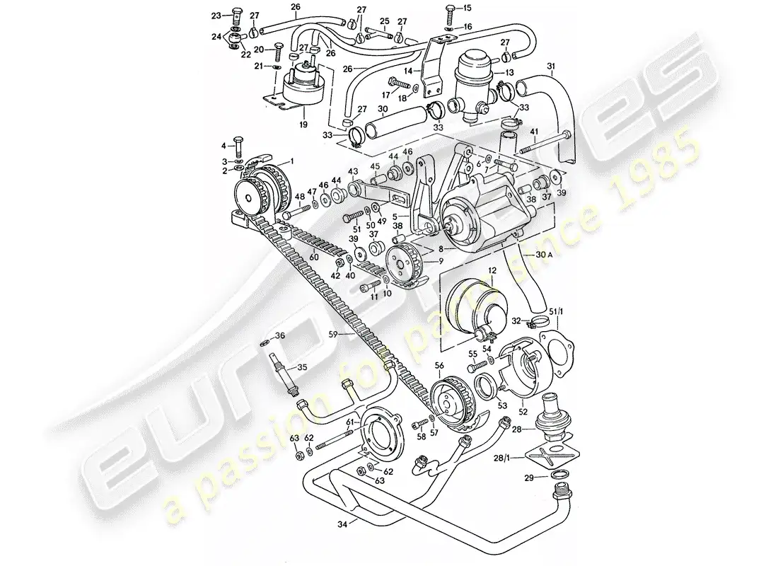porsche 1976 (911 turbo) air injection parts diagram