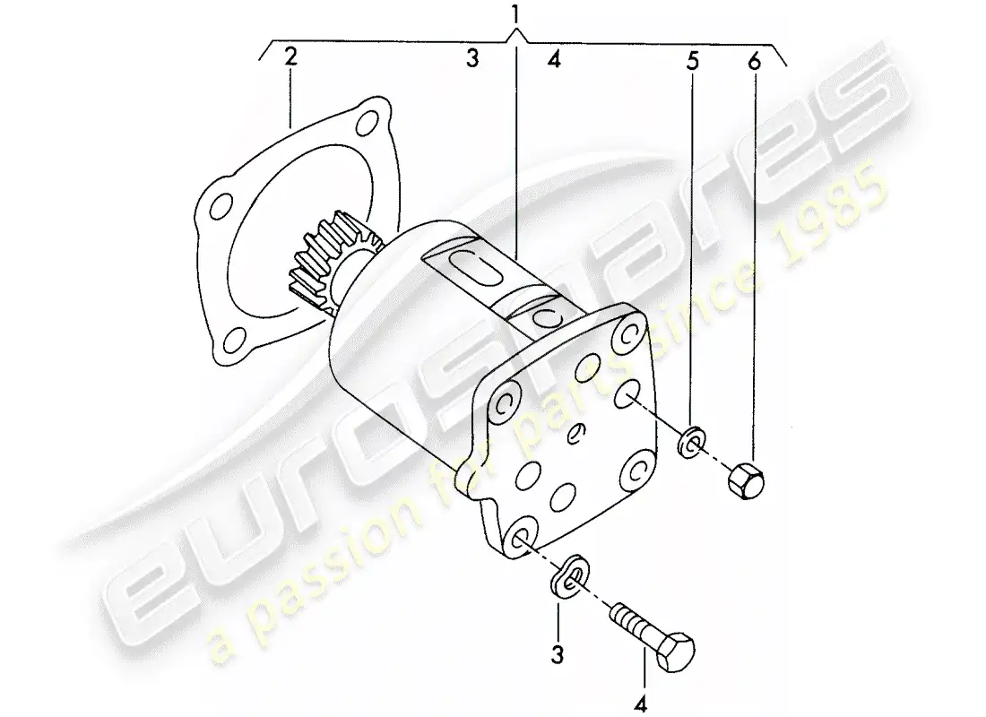 porsche 1964 (356b/356c) oil pump parts diagram