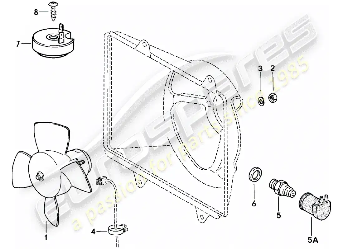 porsche 1980 (924) electric fan parts diagram