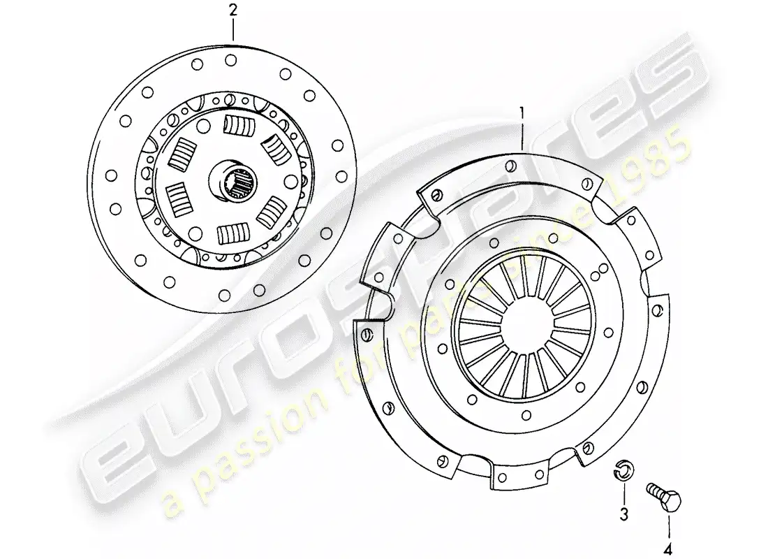 porsche 1969 (911/912) clutch parts diagram
