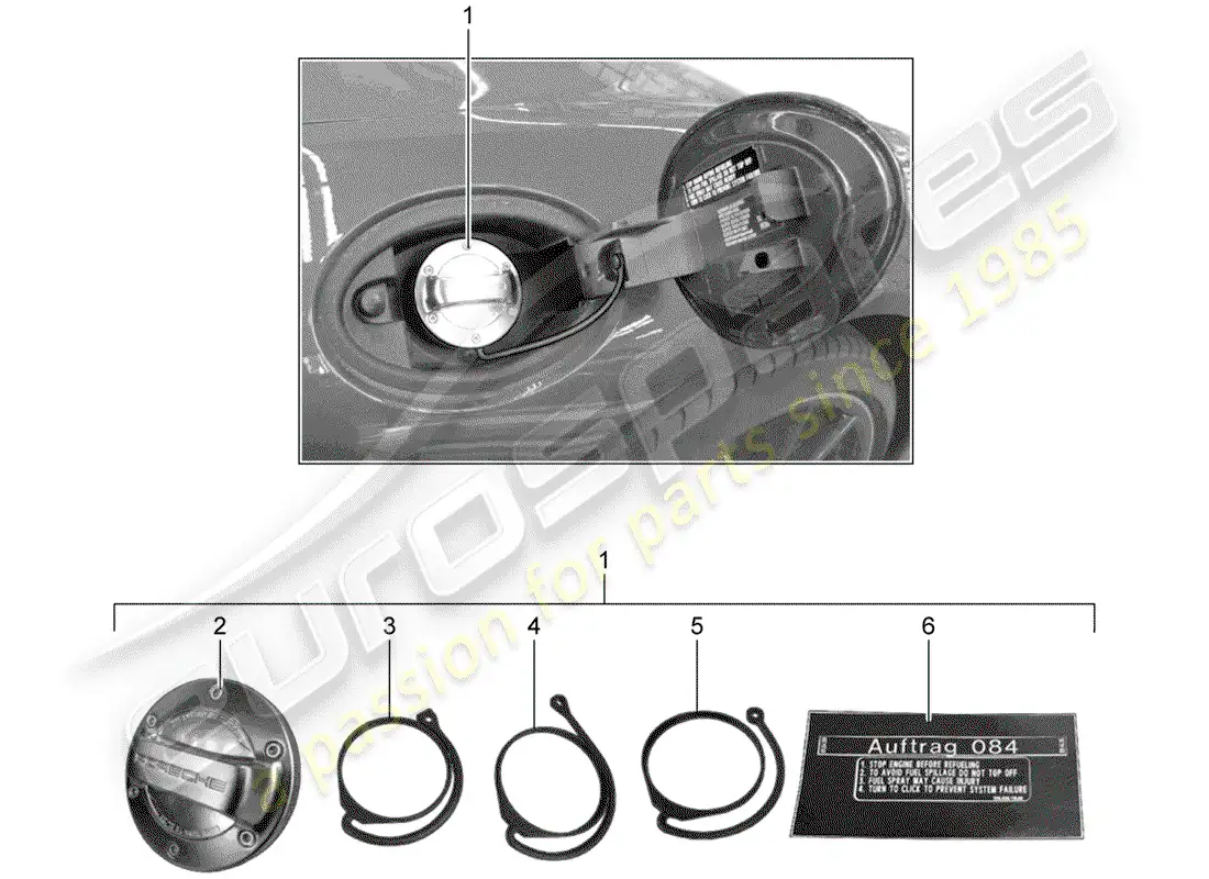 porsche 2014 (tequipment 98x/99x) sealing cap parts diagram
