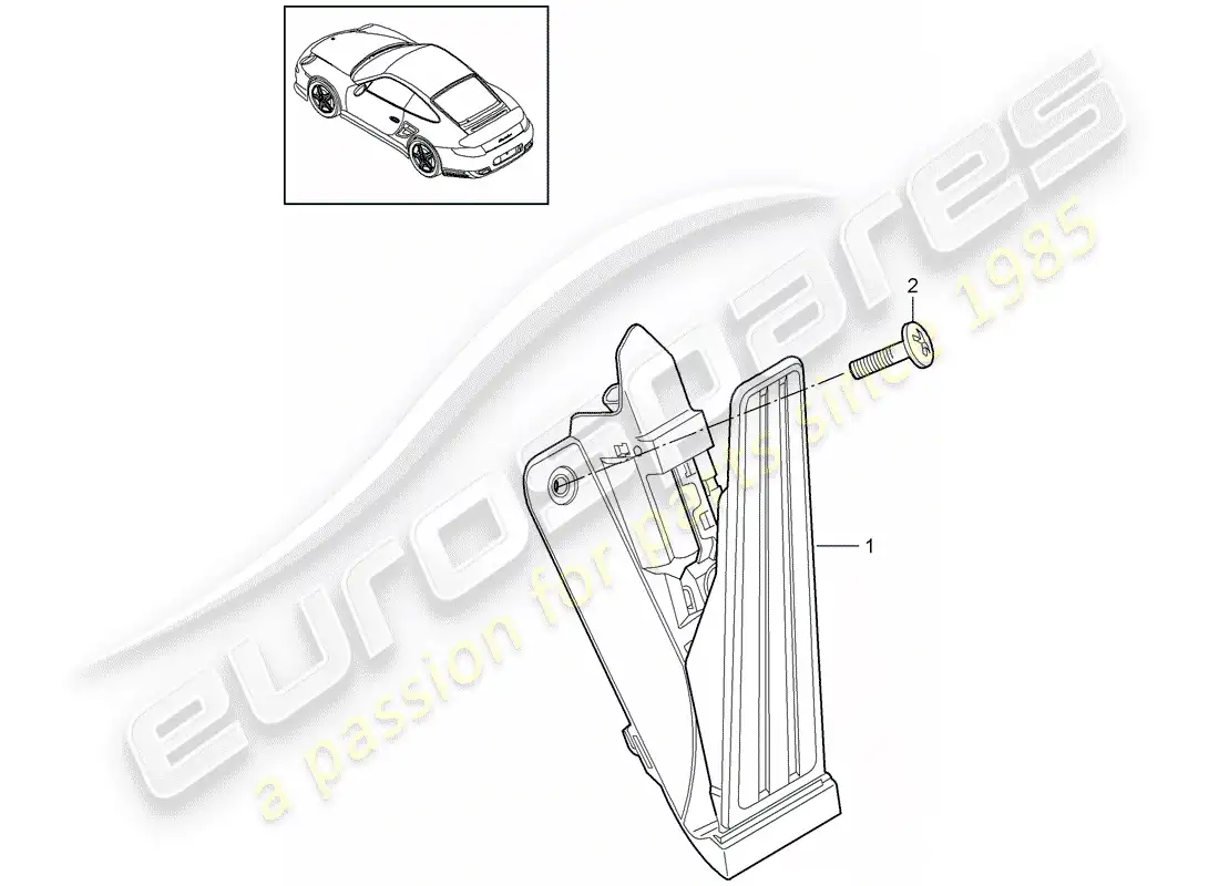 porsche 2012 (997-2 turbo / gt2 rs) pedals part diagram