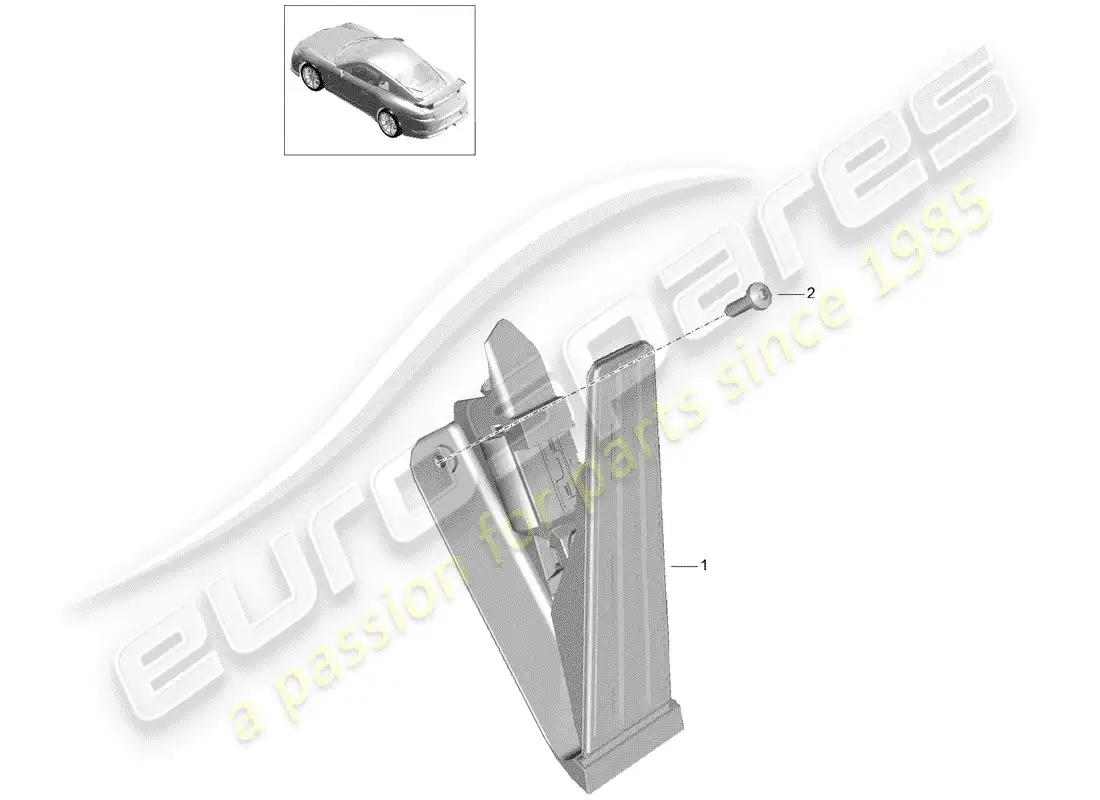 porsche 2015 (991-1 r/gt3/rs) brake and acc. pedal assembly parts diagram