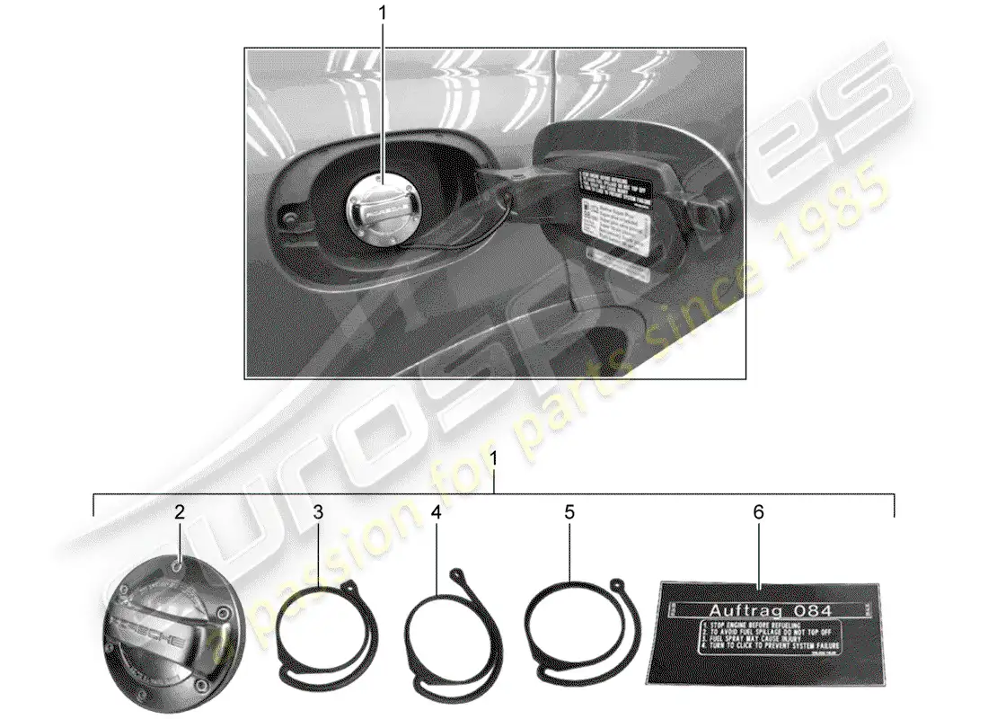 porsche 2012 (tequipment cayenne) fuel tank parts diagram