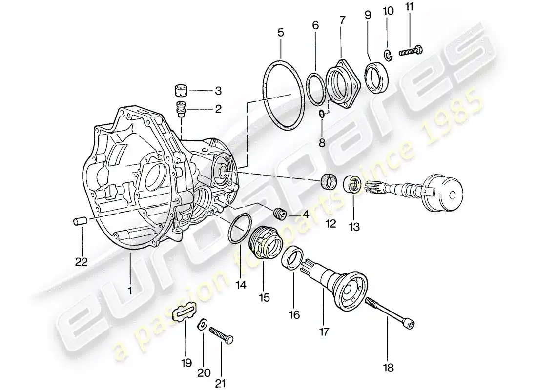 porsche 1977 (924) replacement transmission - final drive housing - automatic transmission parts diagram