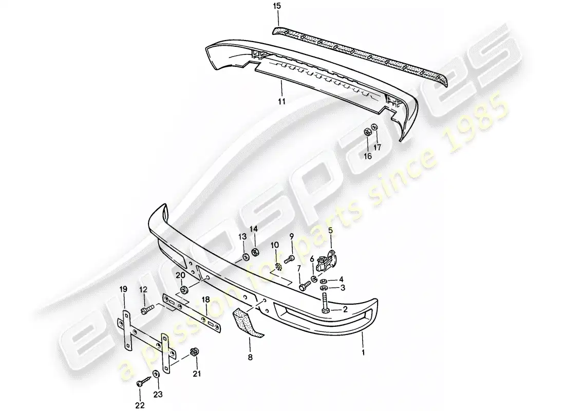 porsche 1987 (924s) bumper - without: - buffer parts diagram