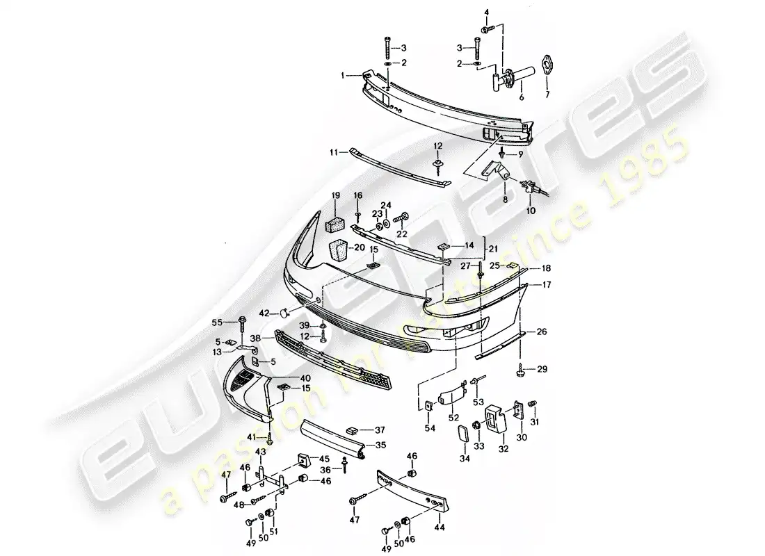 porsche 1997 (993) bumper parts diagram