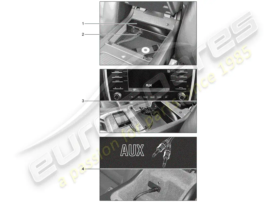 porsche 2016 (tequipment cayenne) multimedia interface parts diagram