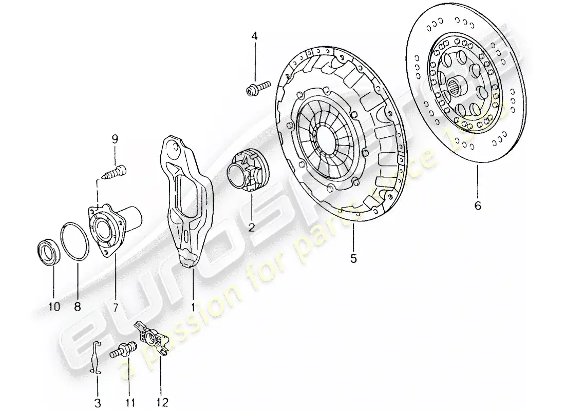 porsche 2002 (996) clutch parts diagram