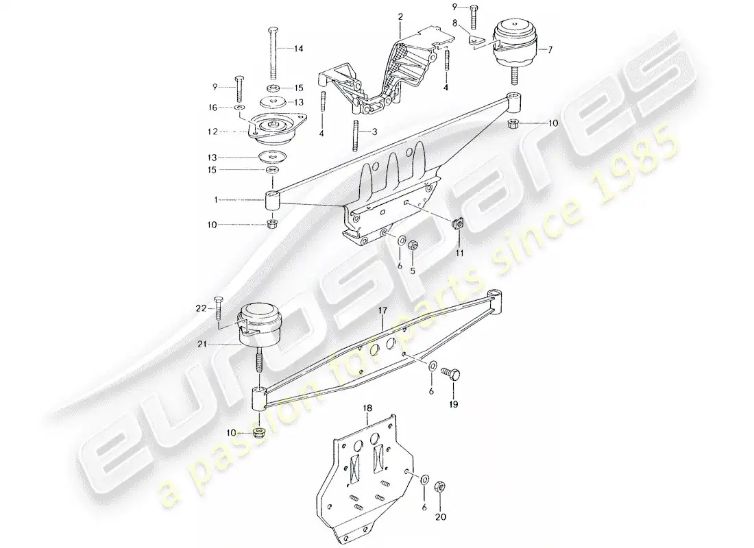 porsche 1997 (993) engine suspension parts diagram
