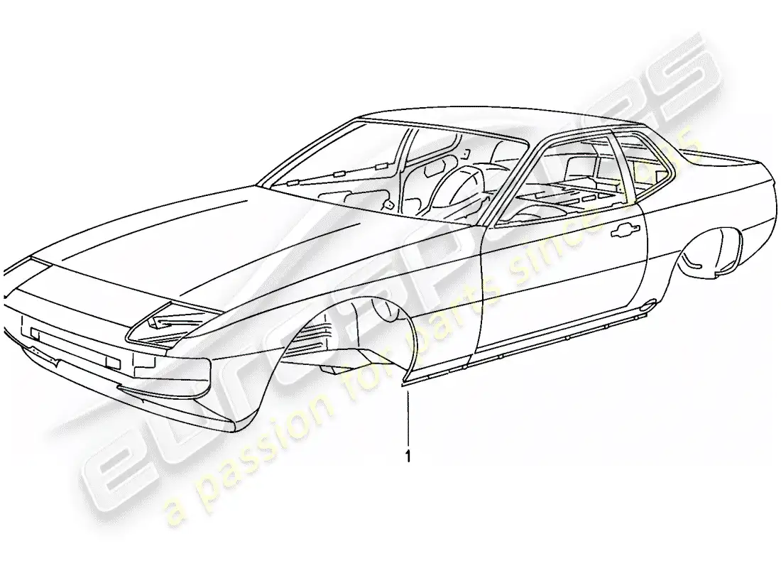 porsche 1987 (924s) car body parts diagram