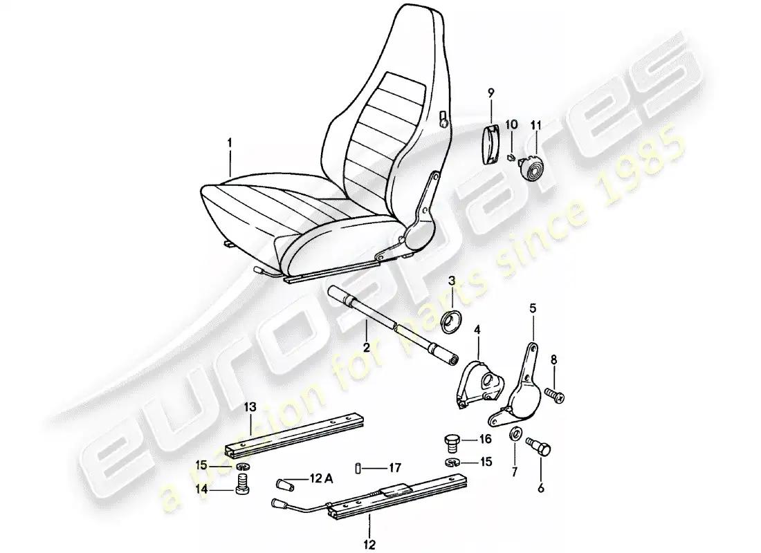 porsche 1981 (911) sports seat - complete - d >> - mj 1980 parts diagram